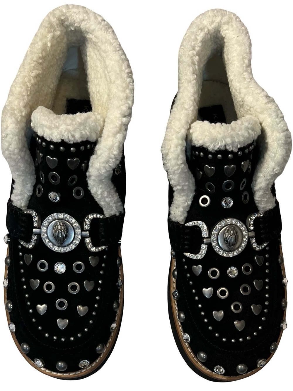 Kurt Geiger Mansion Cozy Studded Suede Platform Boots Black 41/10 NWOB - Picture 2 of 9